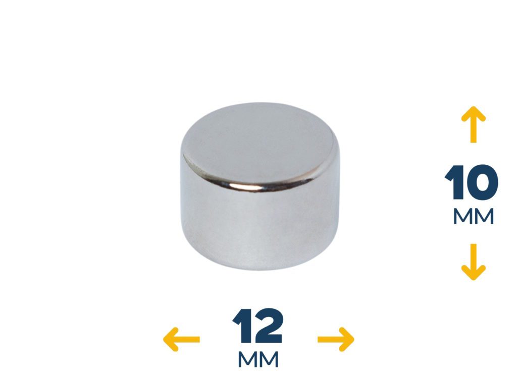 Неодимовый магнитный диск 12×10 мм (~4 кг)