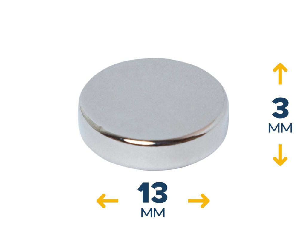 Неодимовый магнитный диск 13×3 мм (~2,7 кг)