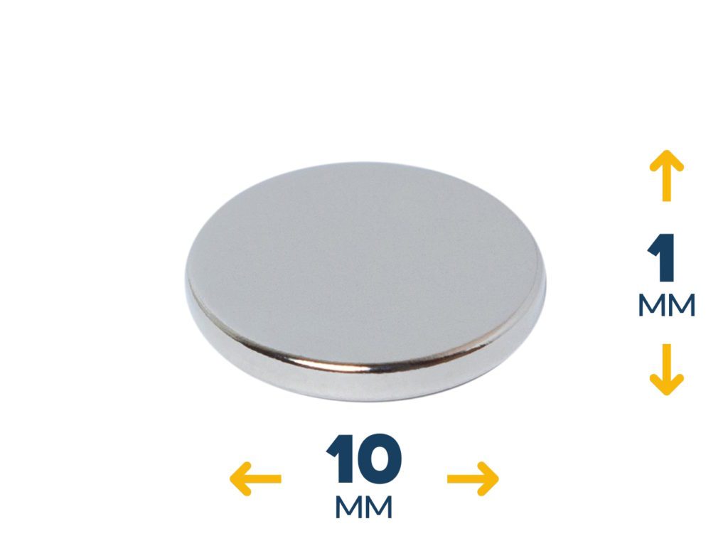 Неодимовый магнитный диск 10×1 мм (~0,7 кг)