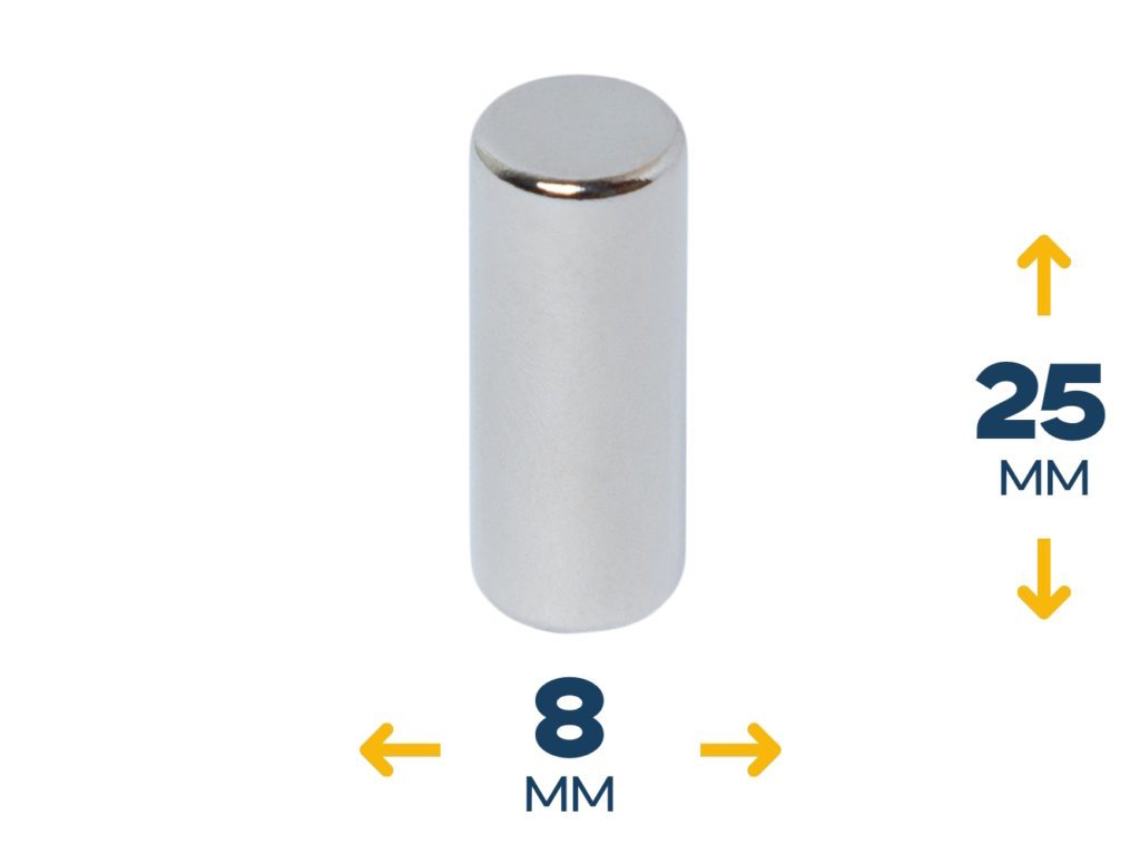 Неодимовый магнитный пруток/стержень 8×25 мм (~3,2 кг)