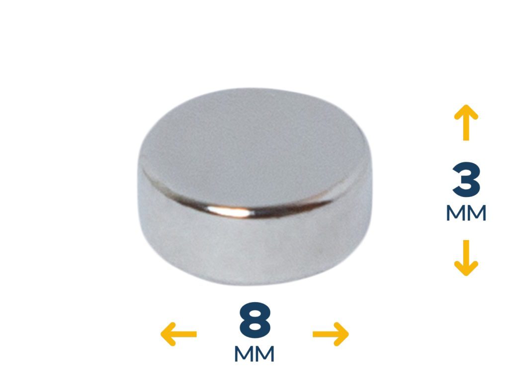 Неодимовый магнитный диск 8×3 мм (~1,1 кг)