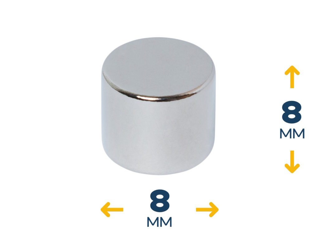 Неодимовый магнитный диск 8×8 мм (~2,3 кг)