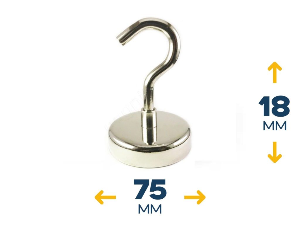 Неодимовое магнитное крепление E75 с крючком M10 (~160 кг)