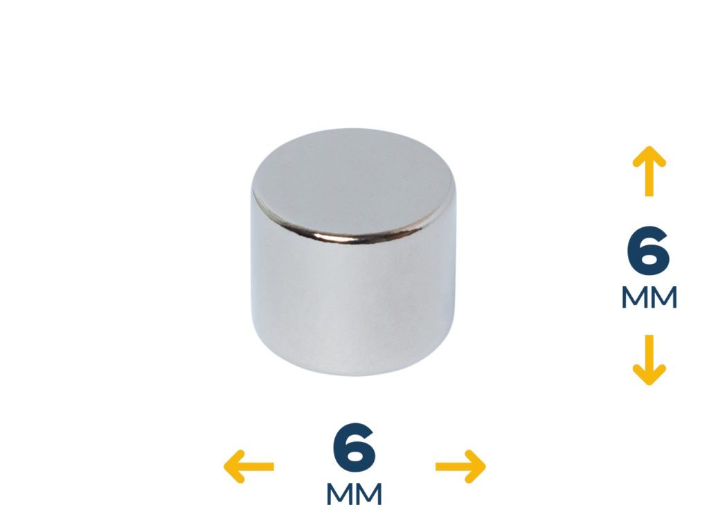 Неодимовый магнитный диск 6×6 мм (~1,22 кг)