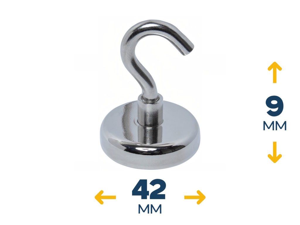 Неодимовое магнитное крепление E42 с крючком M6 (~60 кг)