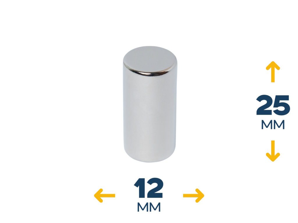 Неодимовый магнит пруток 12×25 мм (~6,11 кг)